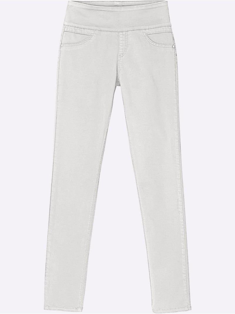 Pantalon confortable à ceinture élastique et fausses poches - taille courte - witt Blanc - Kiabi