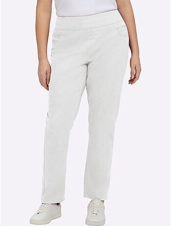 Pantalon confortable à ceinture élastique et fausses poches - taille extra courte - witt