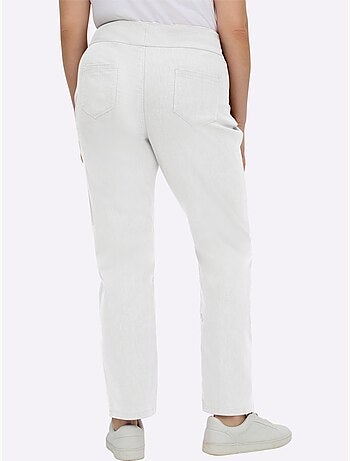 Pantalon confortable à ceinture élastique et fausses poches - taille extra courte - witt