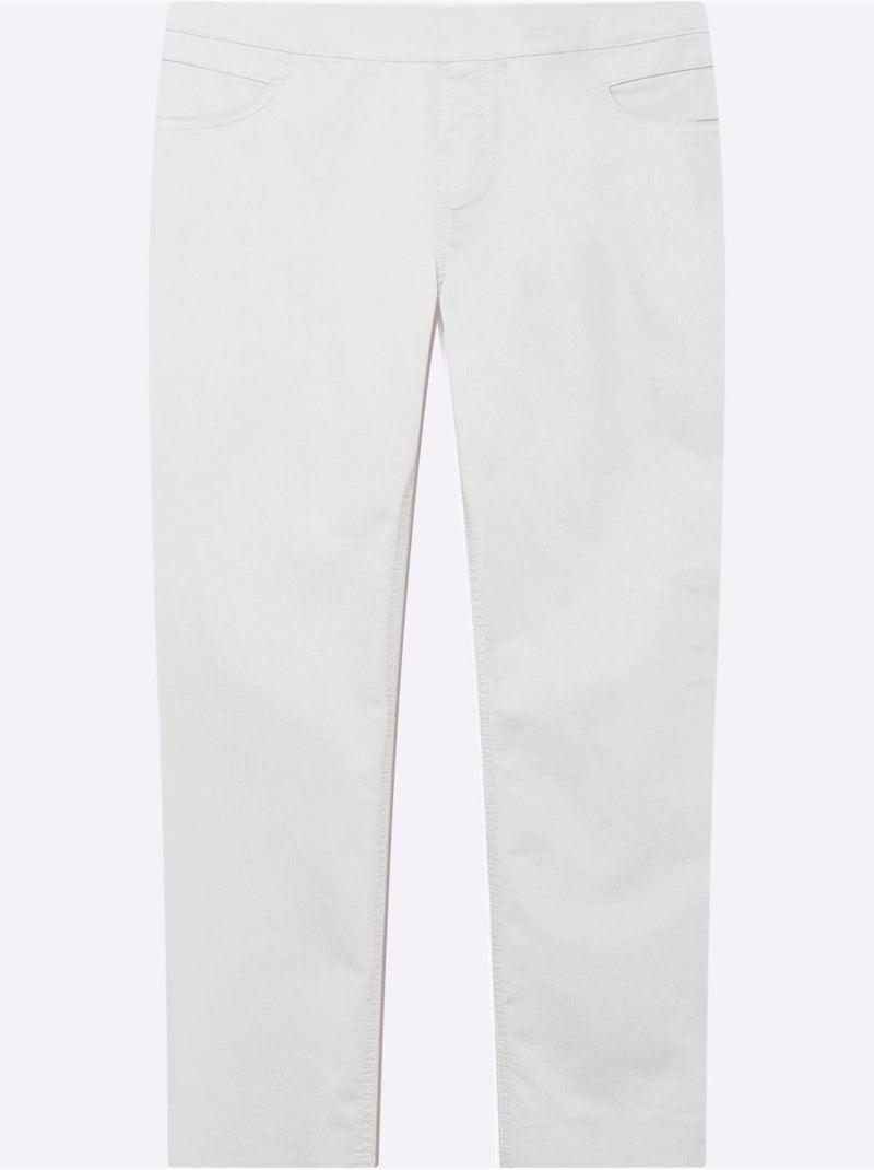 Pantalon confortable à ceinture élastique et fausses poches - taille extra courte - witt Blanc - Kiabi