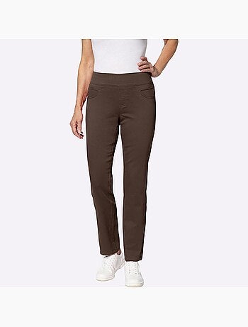 Pantalon confortable à ceinture élastique et fausses poches - taille extra courte - witt