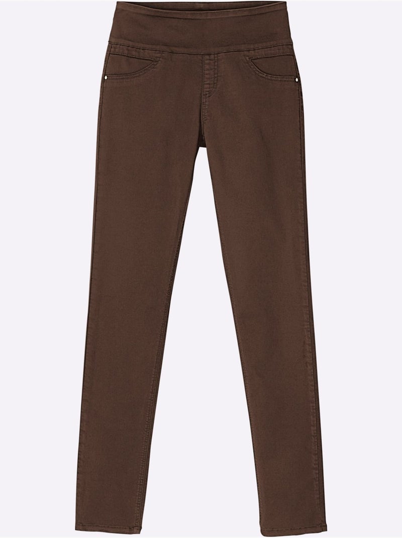 Pantalon confortable à ceinture élastique et fausses poches - taille standard - witt Marron/Choco - Kiabi