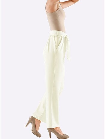 Pantalon confortable avec ceinture à nouer et poches pratiques - Taille courte - Witt