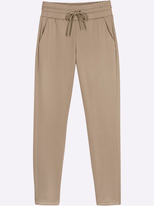 Pantalon confortable avec ceinture élastique et deux poches devant - Taille courte - Moda Vilona - Kiabi