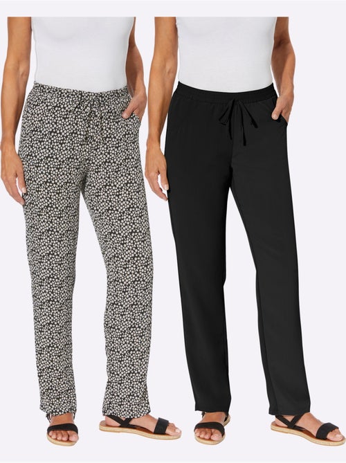 Pantalon confortable avec ceinture élastique et imprimé floral - taille standard - moda vilona - Kiabi Pantalon confortable avec ceinture élastique et imprimé floral - taille standard - moda vilona - Kiabi