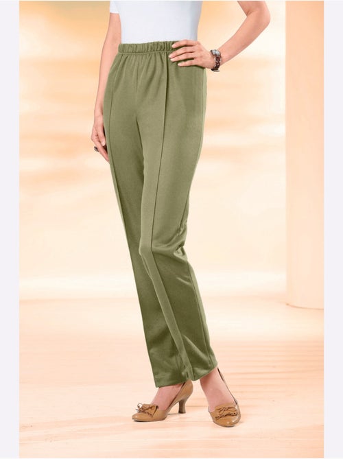 Pantalon confortable avec ceinture élastique et plis décoratifs - Taille extra courte - Moda Vilona - Kiabi