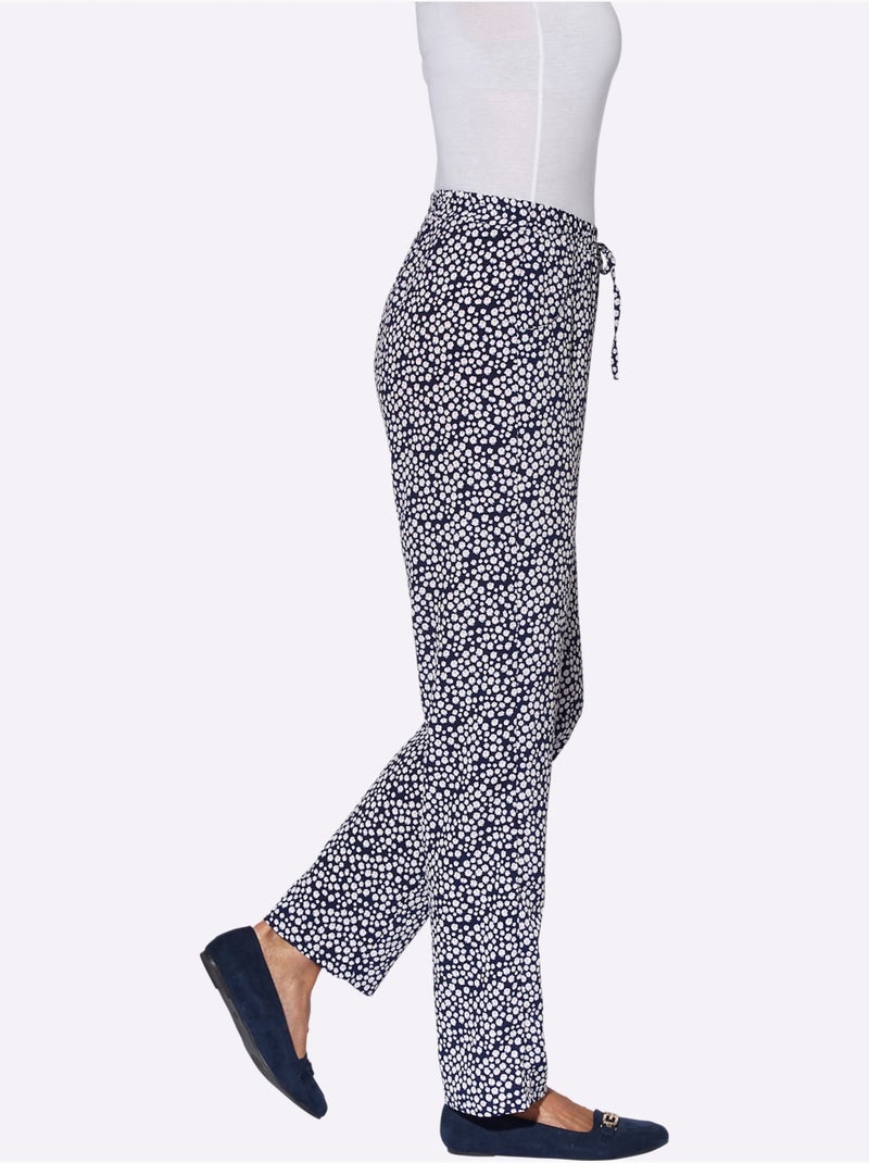 Pantalon confortable avec ceinture élastique et poches latérales - Taille standard - Witt Bleu nuit - Kiabi