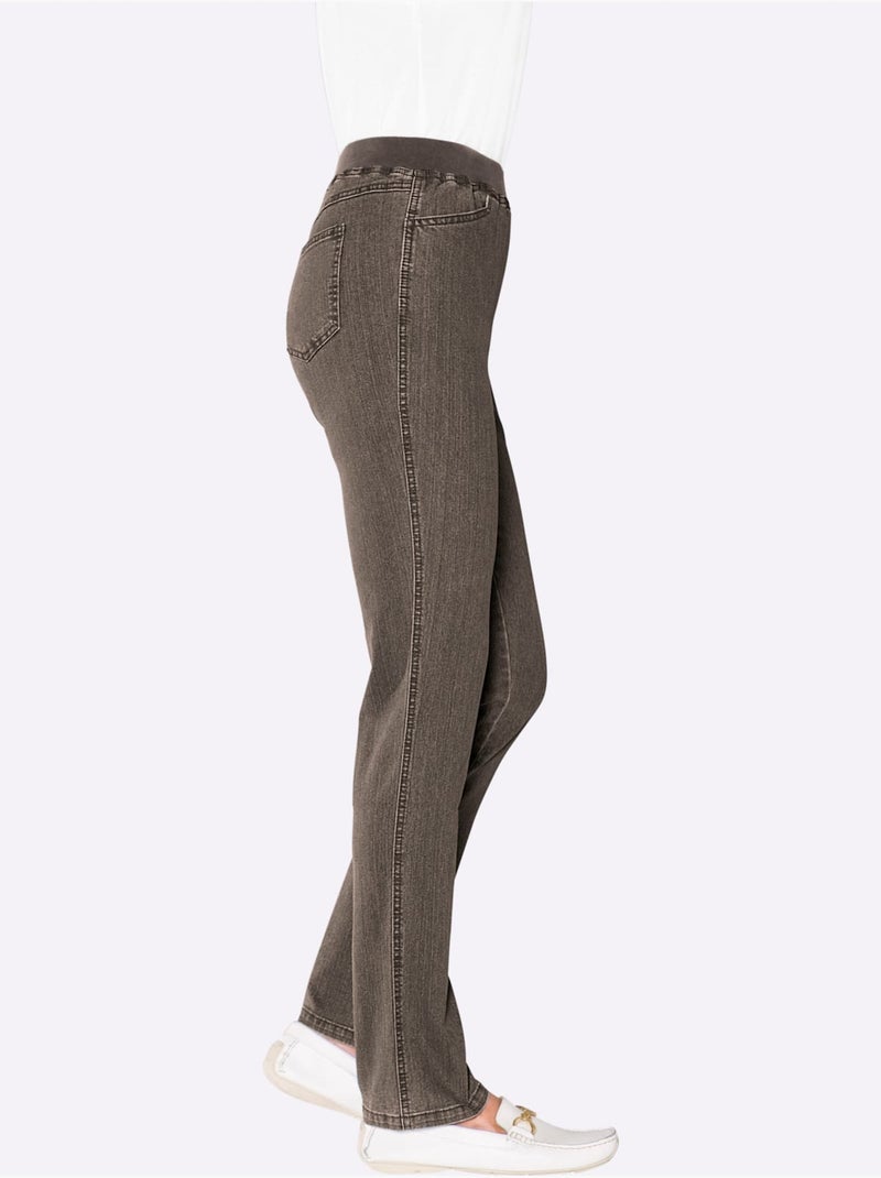 Pantalon confortable en jersey avec ceinture élastique et poches pratiques - Taille standard - Witt Gris taupe - Kiabi