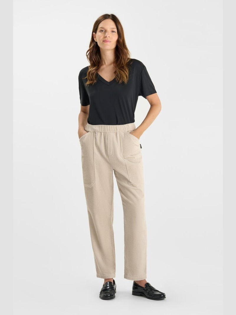 Pantalon CORDO droite 'Le Temps Des Cerises' Beige - Kiabi