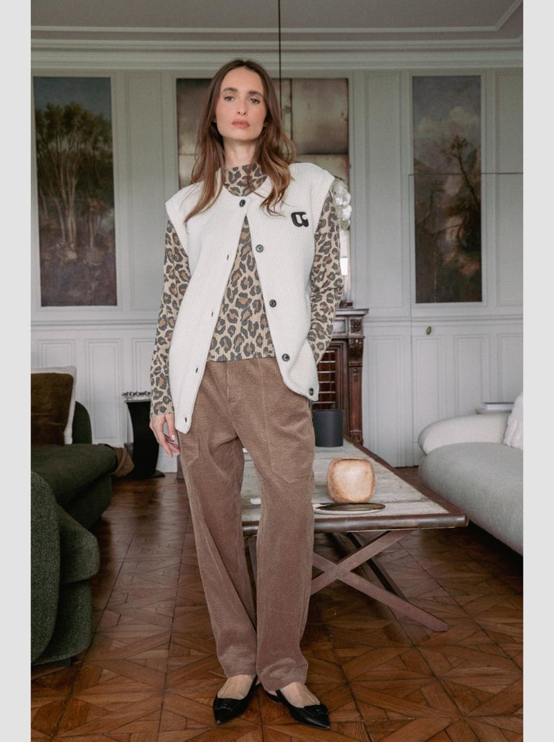 Pantalon CORDO droite 'Le Temps Des Cerises' Marron - Kiabi
