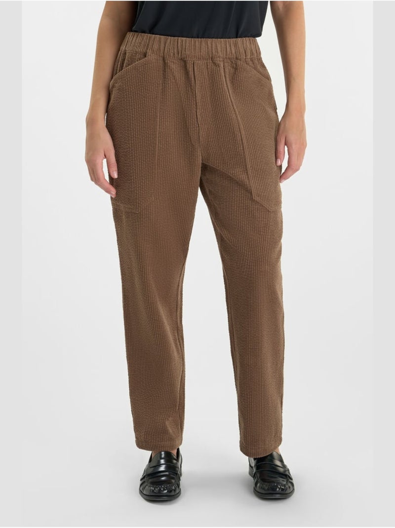 Pantalon CORDO droite 'Le Temps Des Cerises' Marron - Kiabi