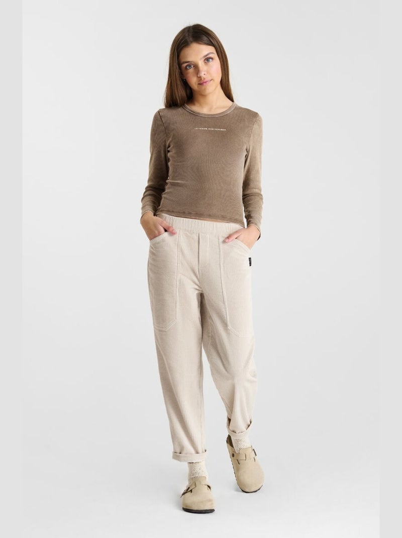 Pantalon CORDOGI droite 'Le Temps Des Cerises' Beige - Kiabi