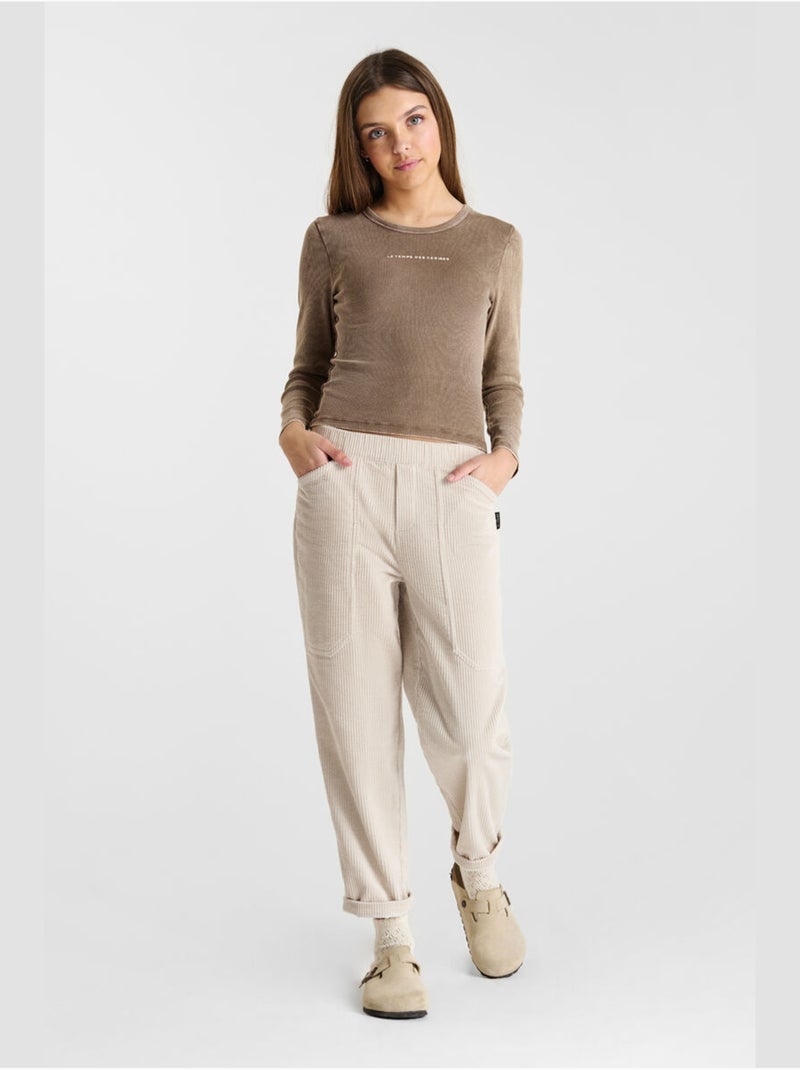 Pantalon CORDOGI droite 'Le Temps Des Cerises' Beige - Kiabi