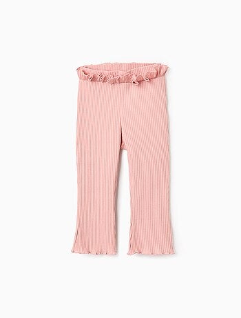 Pantalon Côtelé avec Volants Flare