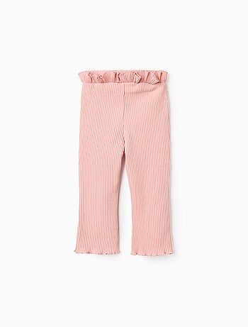 Pantalon Côtelé avec Volants Flare