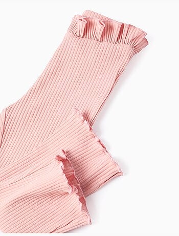 Pantalon Côtelé avec Volants Flare