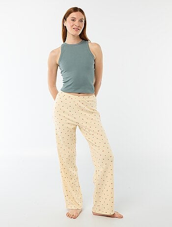 Pantalon côtelé de nuit all-over 'fleur'