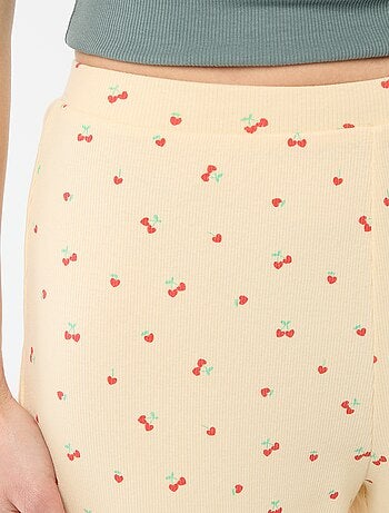 Pantalon côtelé de nuit all-over 'fleur'