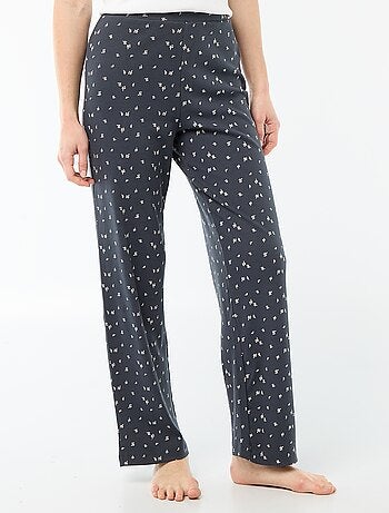 Pantalon côtelé de nuit all-over 'fleur'