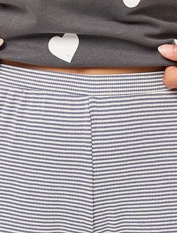 Pantalon côtelé de nuit all-over 'fleur'