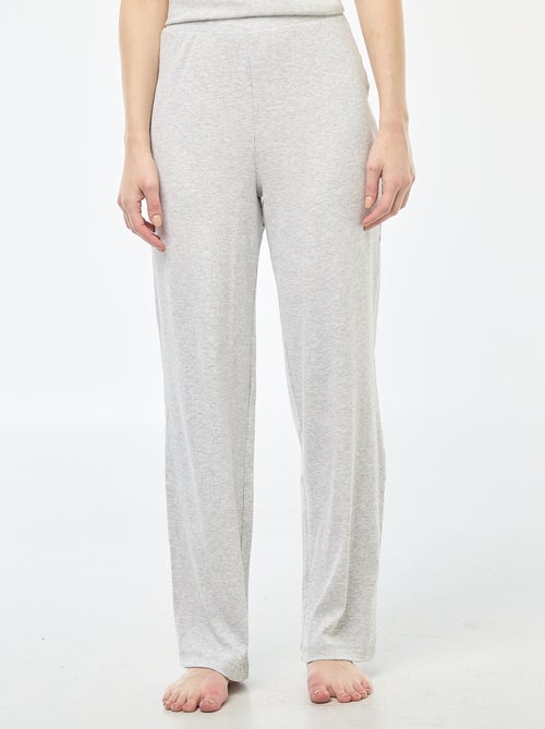 Pantalon côtelé de nuit all-over 'fleur' - Kiabi