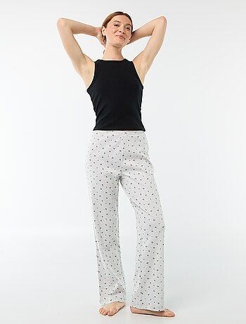 Pantalon côtelé de nuit all-over 'fleur'