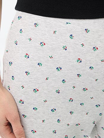 Pantalon côtelé de nuit all-over 'fleur'