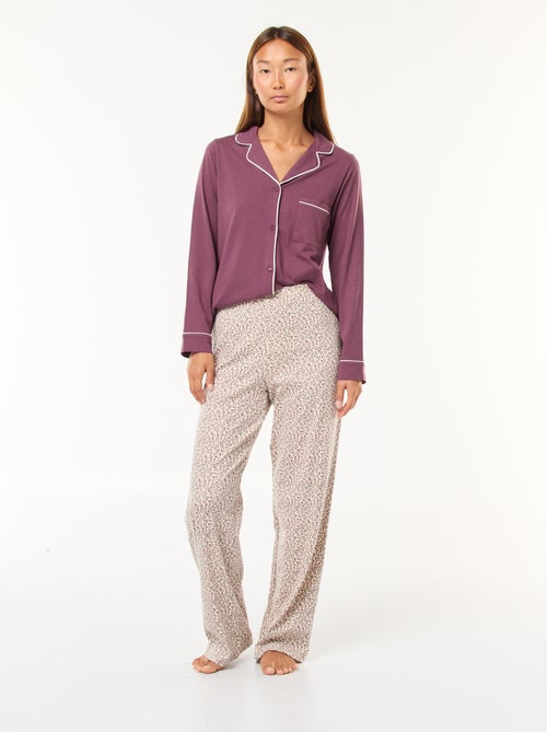 Pantalon côtelé de nuit - Kiabi