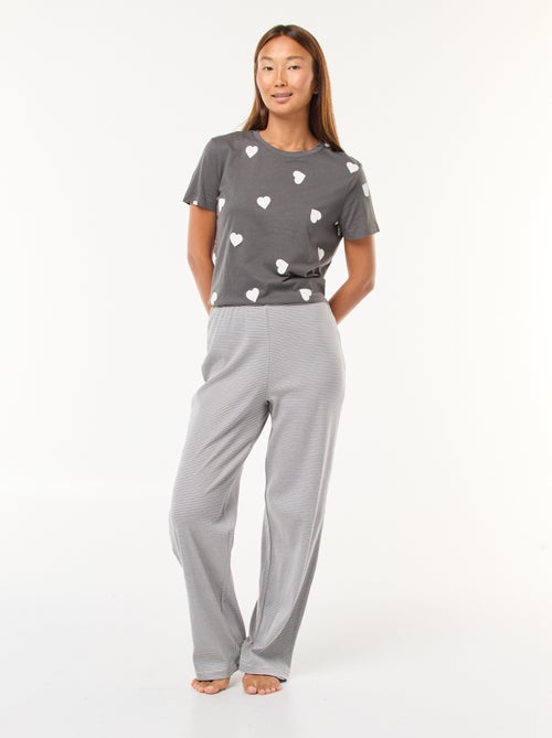 Pantalon côtelé de nuit - Kiabi