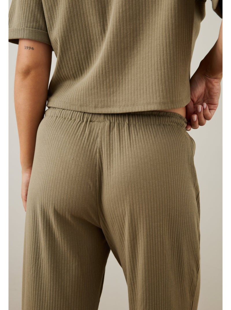 Pantalon côtelé Elsa Vert - Kiabi