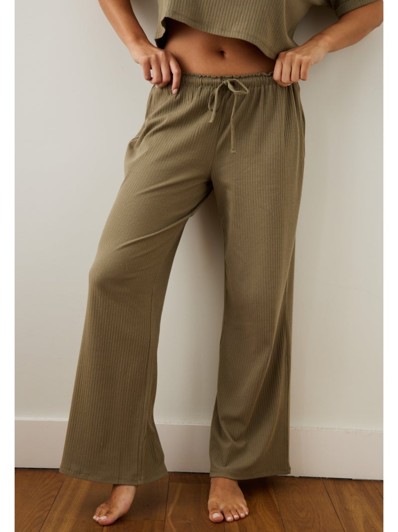 Pantalon côtelé Elsa Vert - Kiabi