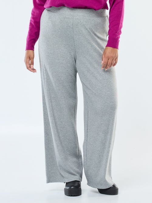 Pantalon côtelé large uni - Kiabi