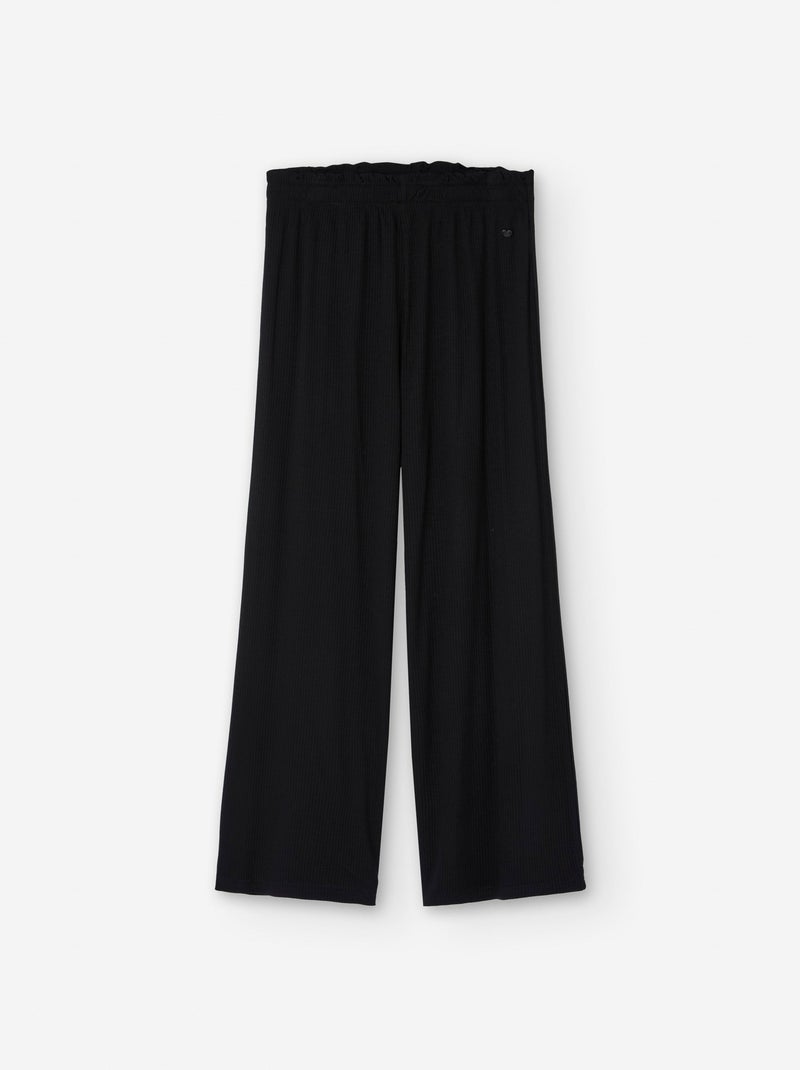 Pantalon Côtelé Wide Leg Noir - Kiabi