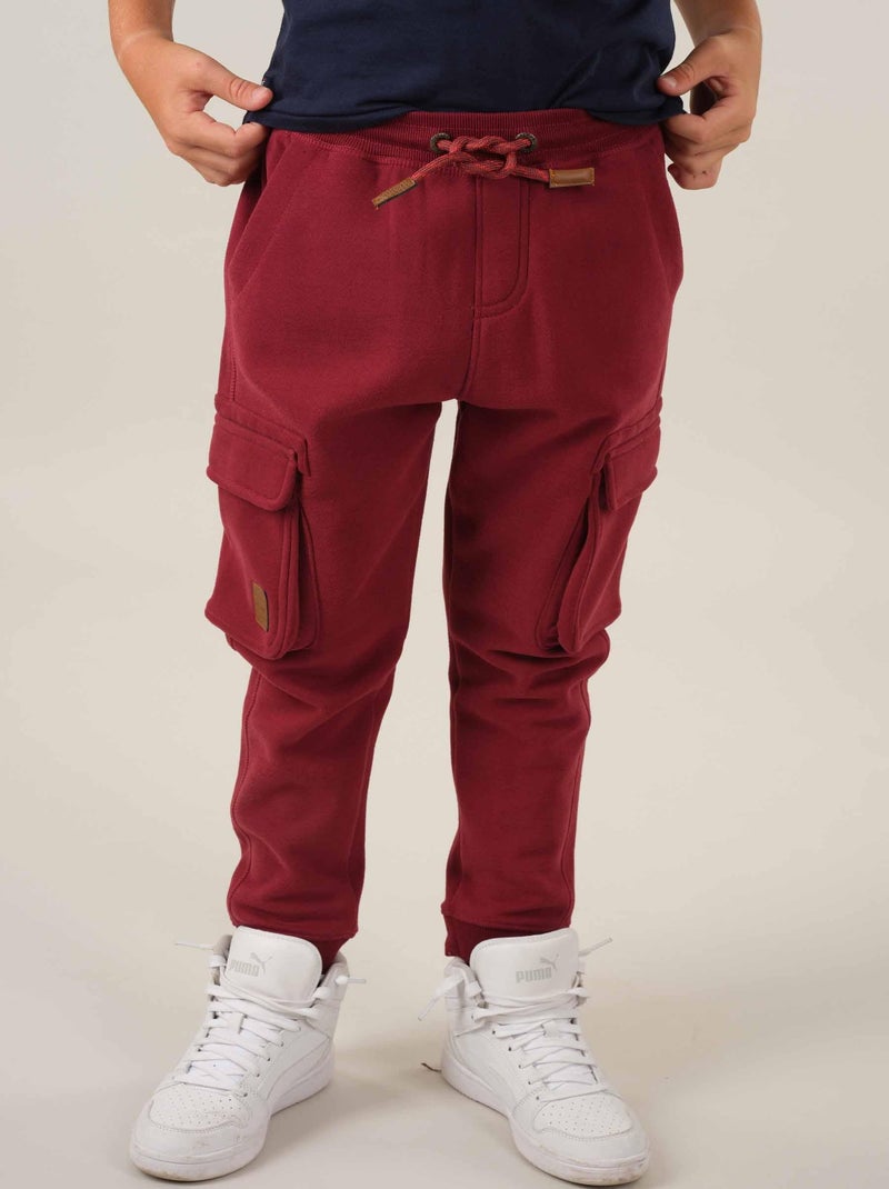 Pantalon coton 'Deeluxe' Bordeaux - Kiabi