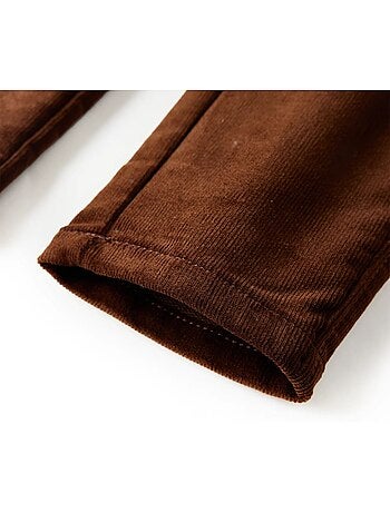 Pantalon coton élasthanne enfant en toile côtelée - vidaxl