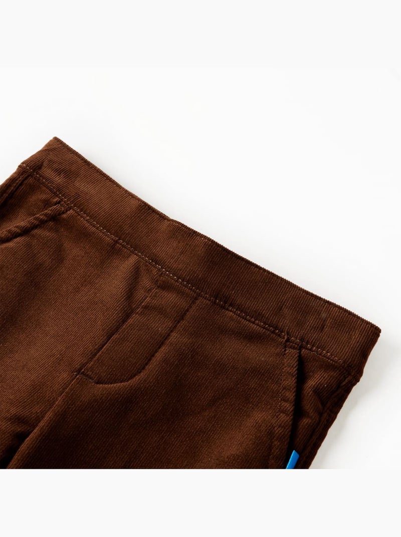 Pantalon coton élasthanne enfant en toile côtelée - vidaxl Marron - Kiabi