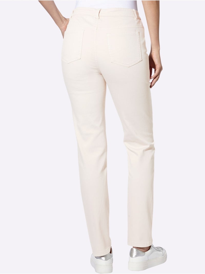 Pantalon coton extensible confortable - taille standard - helline Ecru - Kiabi