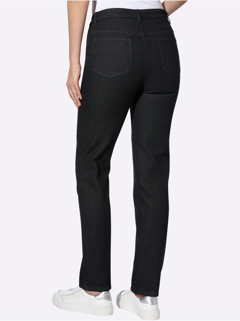 Pantalon coton extensible confortable - taille standard - helline Noir - Kiabi