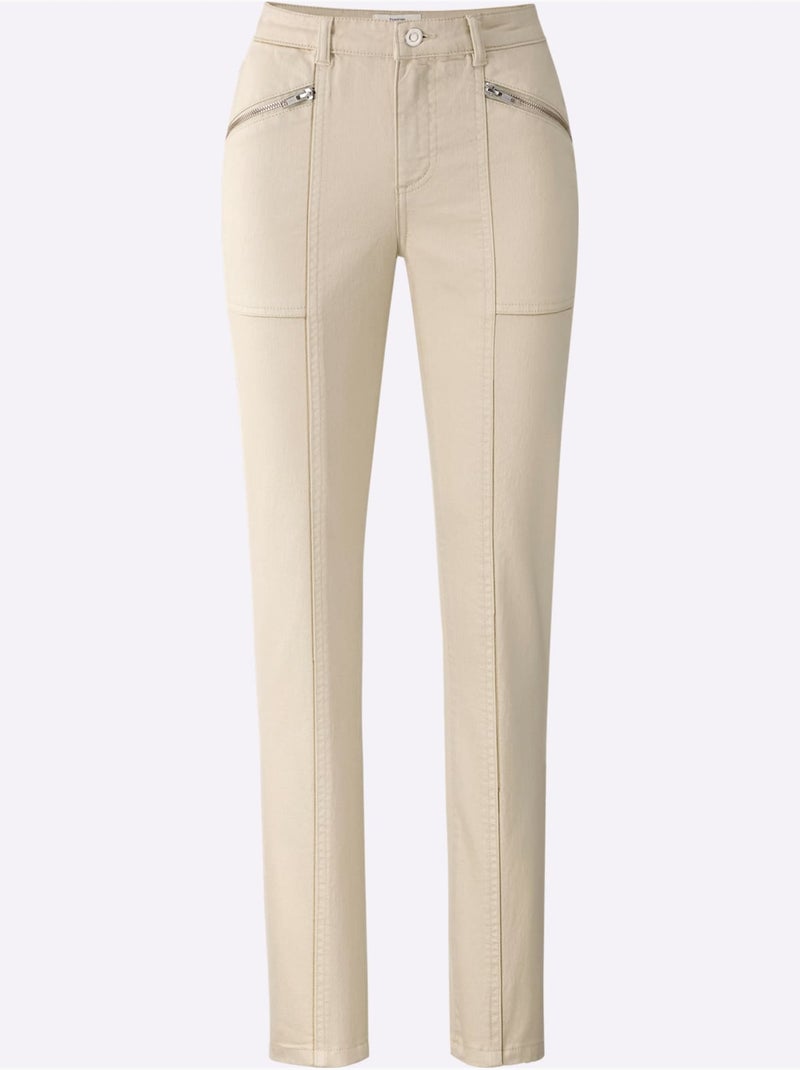 Pantalon coton extensible confortable - taille standard - helline Sable - Kiabi