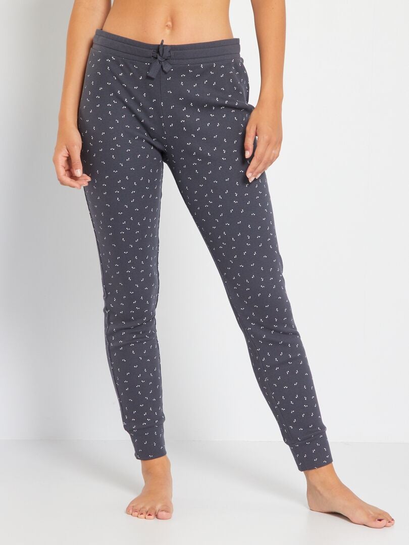 Pantalon coton fines côtes gris - Kiabi