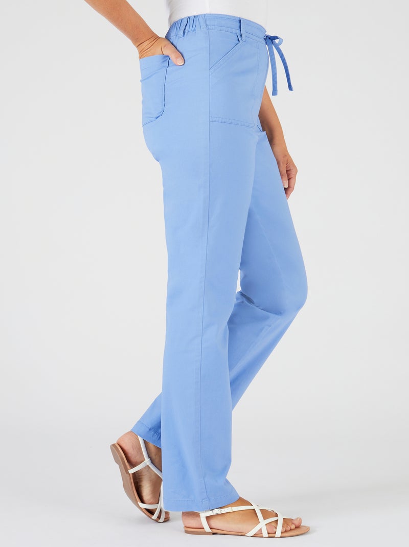 Pantalon coton stretch - Damart Bleu - Kiabi