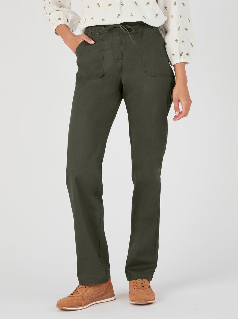 Pantalon coton stretch - Damart Vert - Kiabi