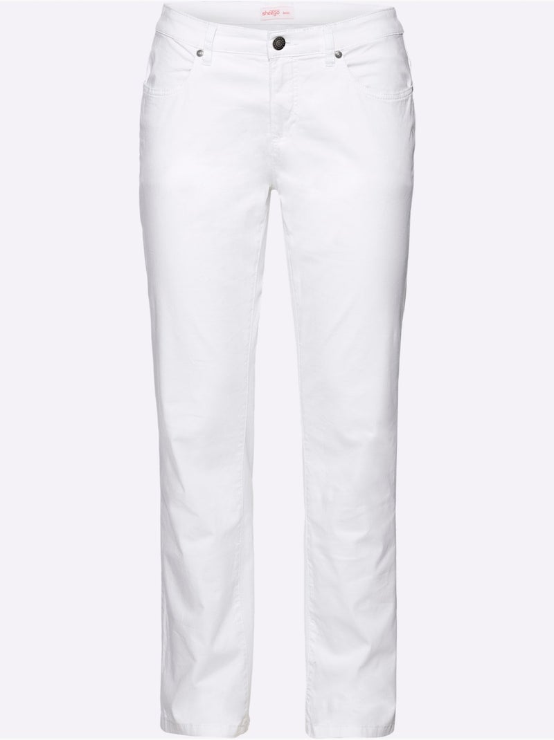 Pantalon coupe 5 poches - taille longue - sheego Blanc - Kiabi