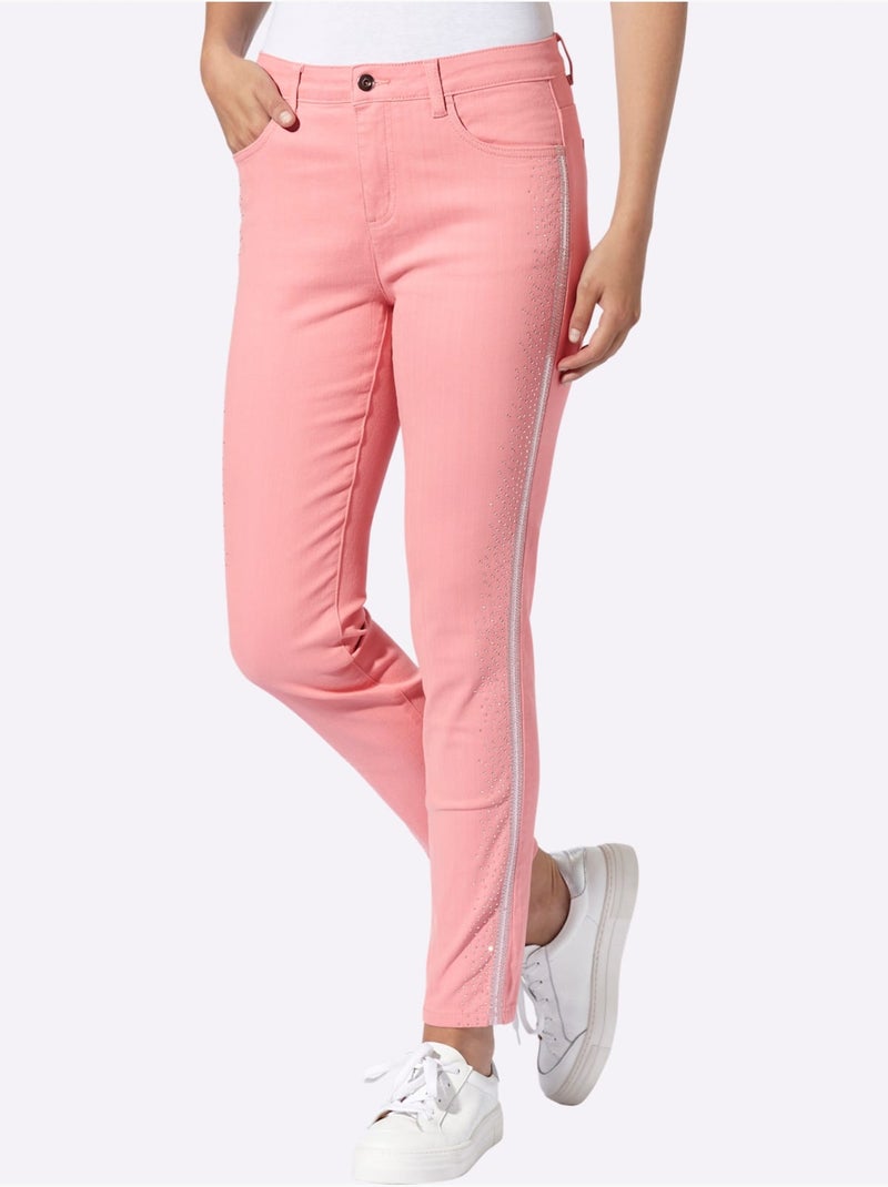 Pantalon Coupe 5 Poches Moderne - Taille Standard - Helline Rose - Kiabi
