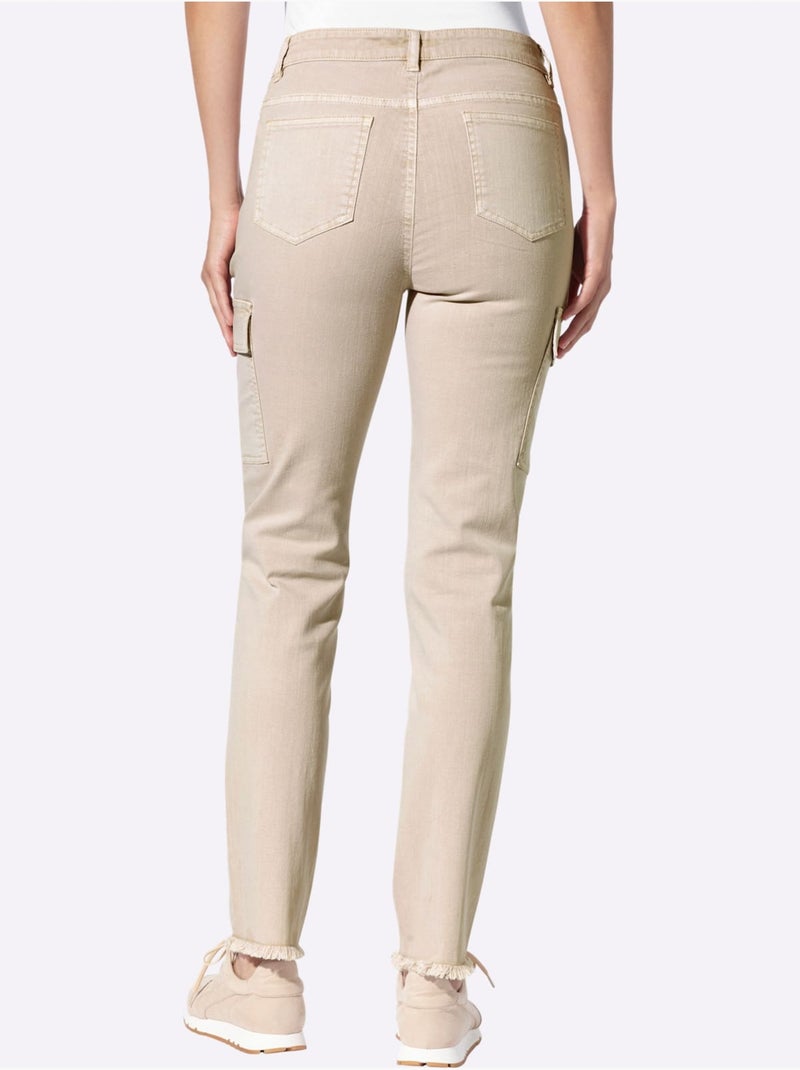Pantalon Coupe 5 Poches Moderne - Taille Standard - helline Sable - Kiabi