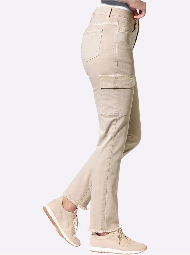 Pantalon Coupe 5 Poches Moderne - Taille Standard - helline Sable - Kiabi