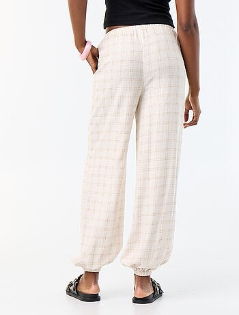 Pantalon coupe balloon uni avec 2 poches