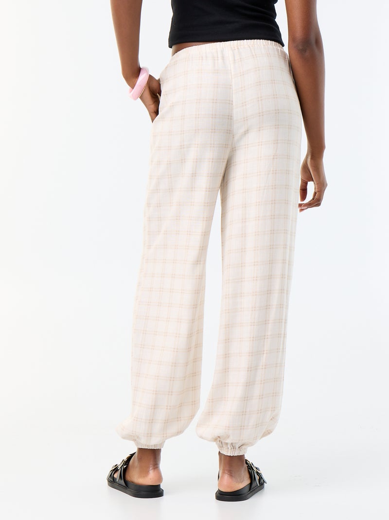 Pantalon coupe balloon uni avec 2 poches Beige - Kiabi