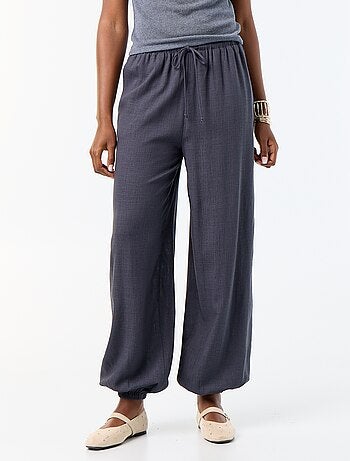 Pantalon coupe balloon uni avec 2 poches
