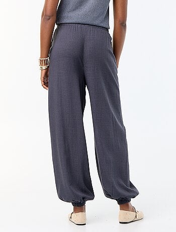 Pantalon coupe balloon uni avec 2 poches